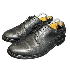 Florsheim Imperial Vtg Cleat Longwing Kenmoor Wingtip Black Leather Men's 9 3E‎